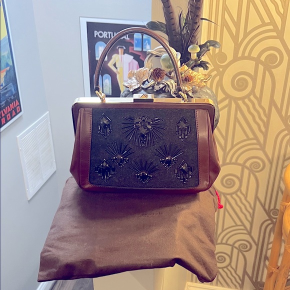 Y2k Kate Spade Deco collection Black and Brown Handbag - Picture 1 of 8